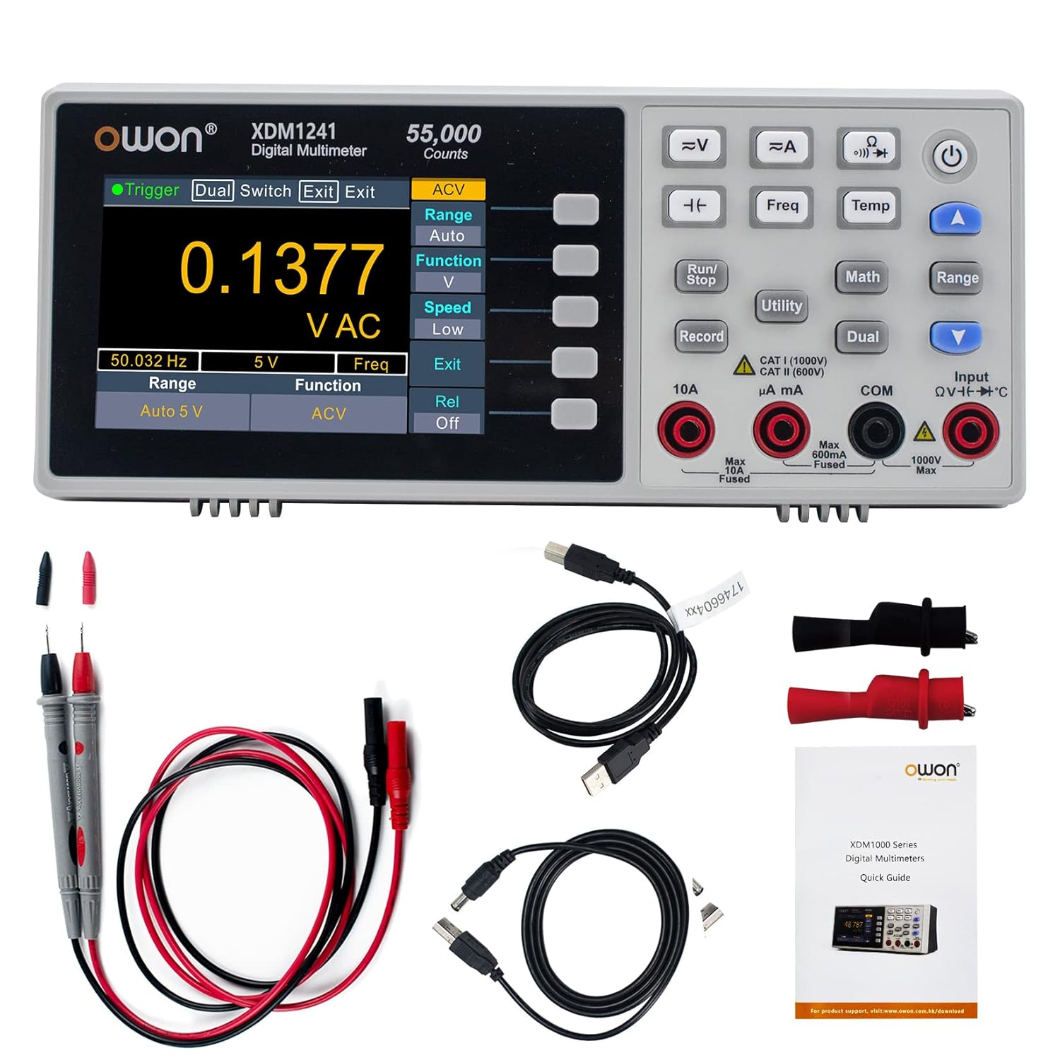 XDM1241 Portable Digital Multimeter, 3.5in LCD True RMS Temperature Tester for Labs & Factories
XDM1241 Portable Digital Multimeter, 3.5in LCD True RMS Temperature Tester for Labs & Factories