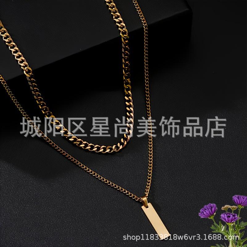 Long Double Layer Stacked Necklace Pendant Simple Personality Pendant ins Hip Hop Accessories золотий
Long Double Layer Stacked Necklace Pendant Simple Personality Pendant ins Hip Hop Accessories золотий