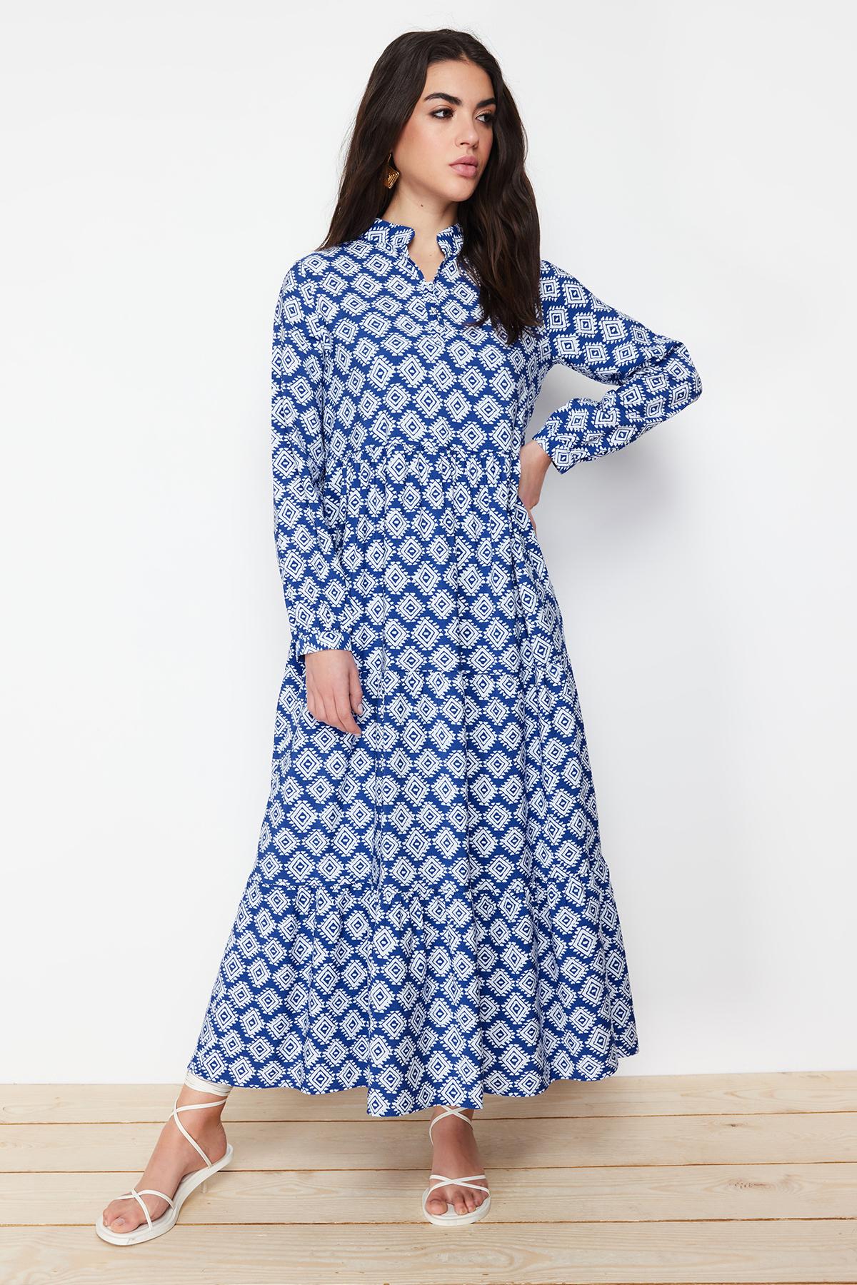 Women s Style Hijab Dress Flower Patterned Lined Woven Dress with Sax Belted Skirt and Flounce XS
Women s Style Hijab Dress Flower Patterned Lined Woven Dress with Sax Belted Skirt and Flounce XS