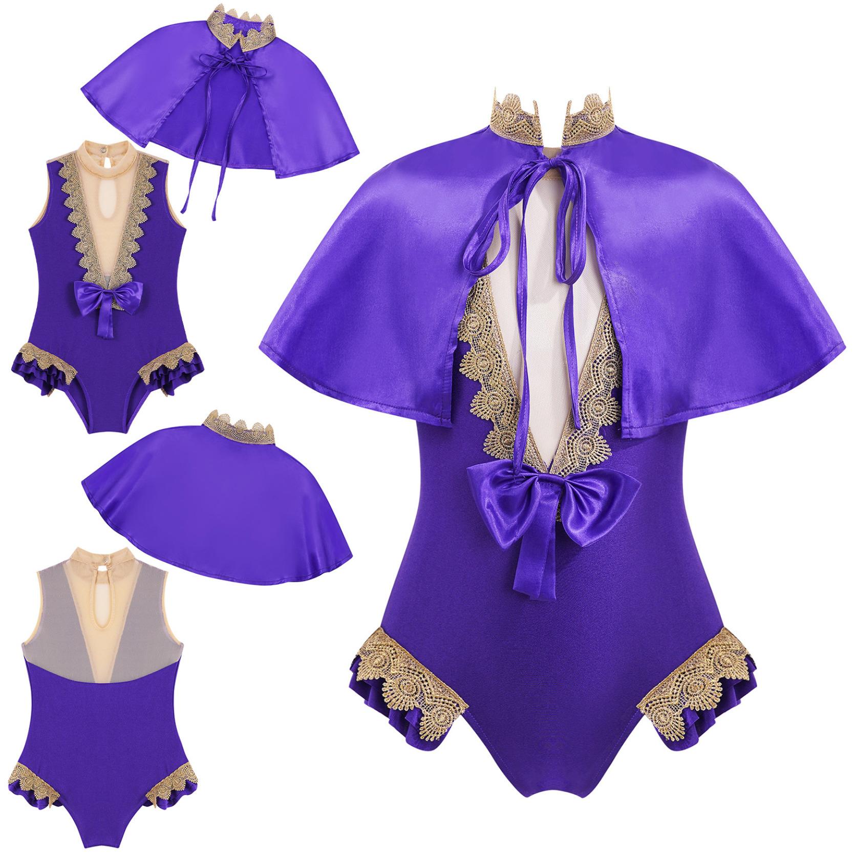 Kids Girls Show Costume Sleeveless Keyhole Back Mesh Patchwork Gold Braid Trimming Leotard Bodysuit With Cloak Set 15-16 Years фиолетовый
Kids Girls Show Costume Sleeveless Keyhole Back Mesh Patchwork Gold Braid Trimming Leotard Bodysuit With Cloak Set 15-16 Years фиолетовый