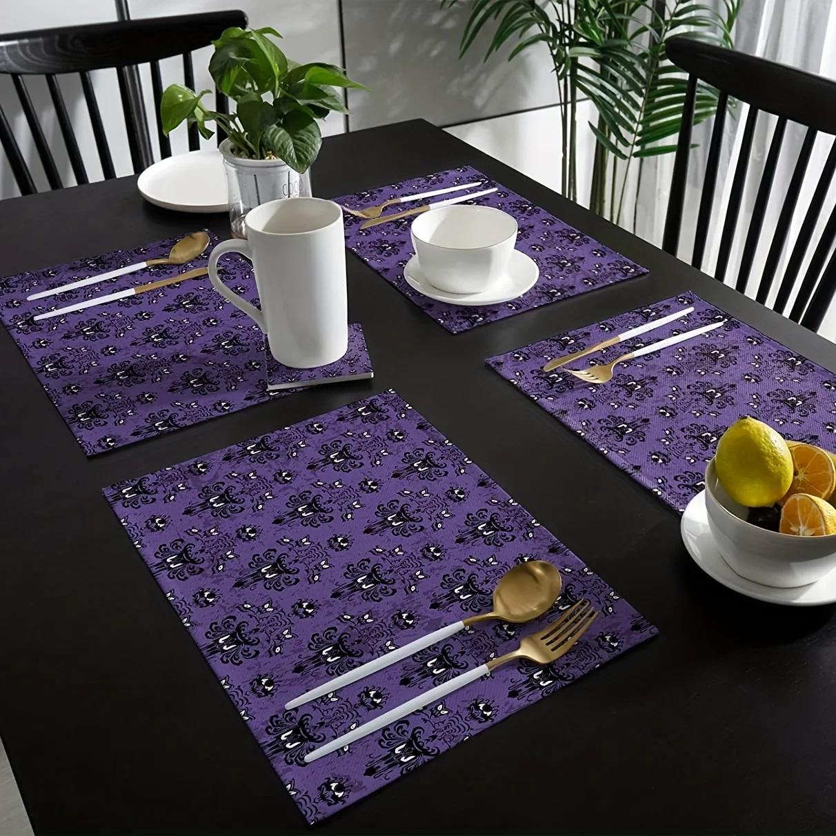 1PC Purple Non-slip Heat Insulated Halloween Table Mats Stain Resistant and Haunted Mansion Design and Black Decoration 1PC 30x45CM
1PC Purple Non-slip Heat Insulated Halloween Table Mats Stain Resistant and Haunted Mansion Design and Black Decoration 1PC 30x45CM