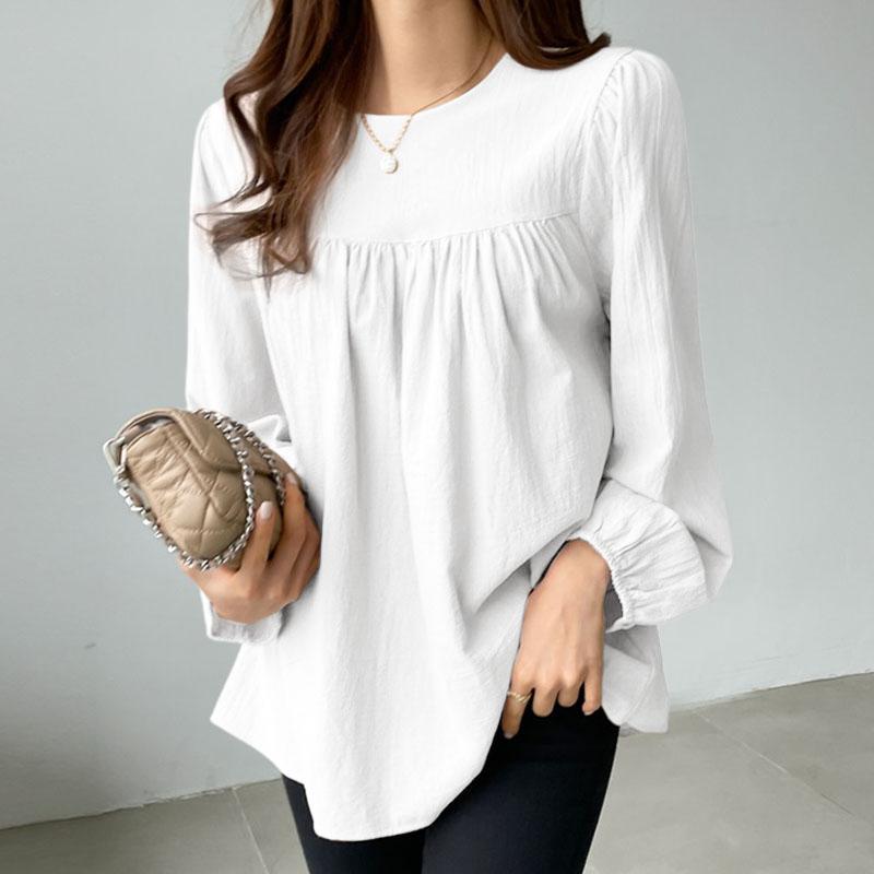 ZANZEA Женская блузка Повседневная хлопковая футболка с круглым вырезом и длинными рукавами белый
ZANZEA Женская блузка Повседневная хлопковая футболка с круглым вырезом и длинными рукавами белый