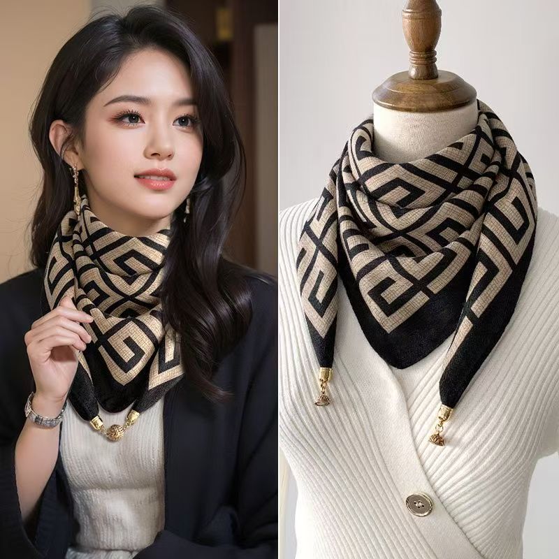 New Luxury Design Women Square Scarf Wraps Neck Magnetic Buckle Scarf Cross Scarves Triangle Scarf Cross Neckerchief Silk Scarf One Size
New Luxury Design Women Square Scarf Wraps Neck Magnetic Buckle Scarf Cross Scarves Triangle Scarf Cross Neckerchief Silk Scarf One Size