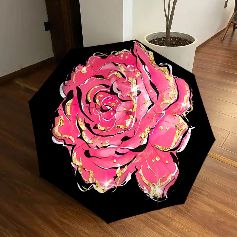 Golden Glitter Rose Auto Open Close Umbrella - Portable Folding Design with Iron Frame for, Perfect Gift for Fans, Travelers, Daily Use, Fes
Golden Glitter Rose Auto Open Close Umbrella - Portable Folding Design with Iron Frame for, Perfect Gift for Fans, Travelers, Daily Use, Fes