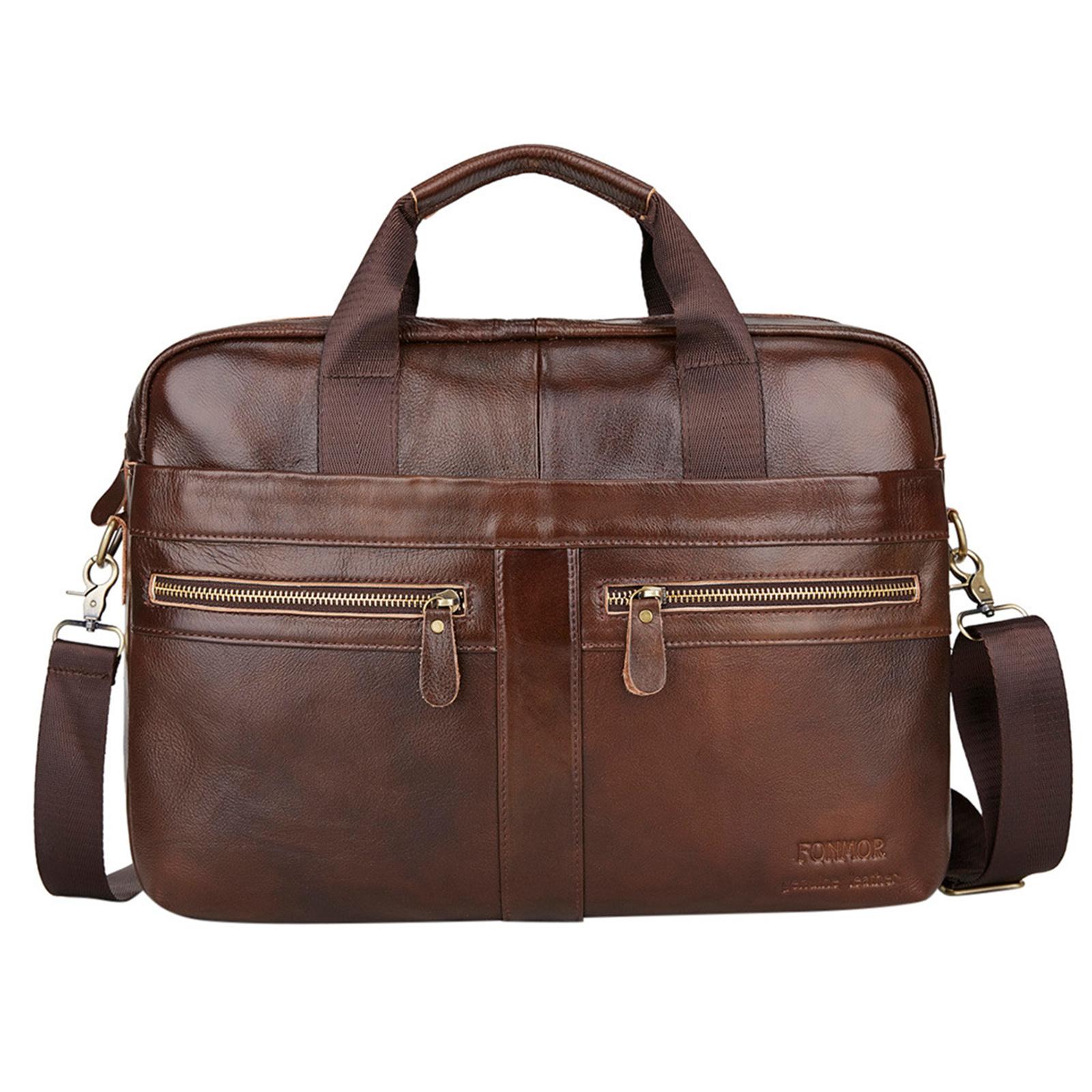 Men Bag Handbag Leather Computer Bag Briefcase Double Zipper Shoulder Bag One Size коричневый
Men Bag Handbag Leather Computer Bag Briefcase Double Zipper Shoulder Bag One Size коричневый