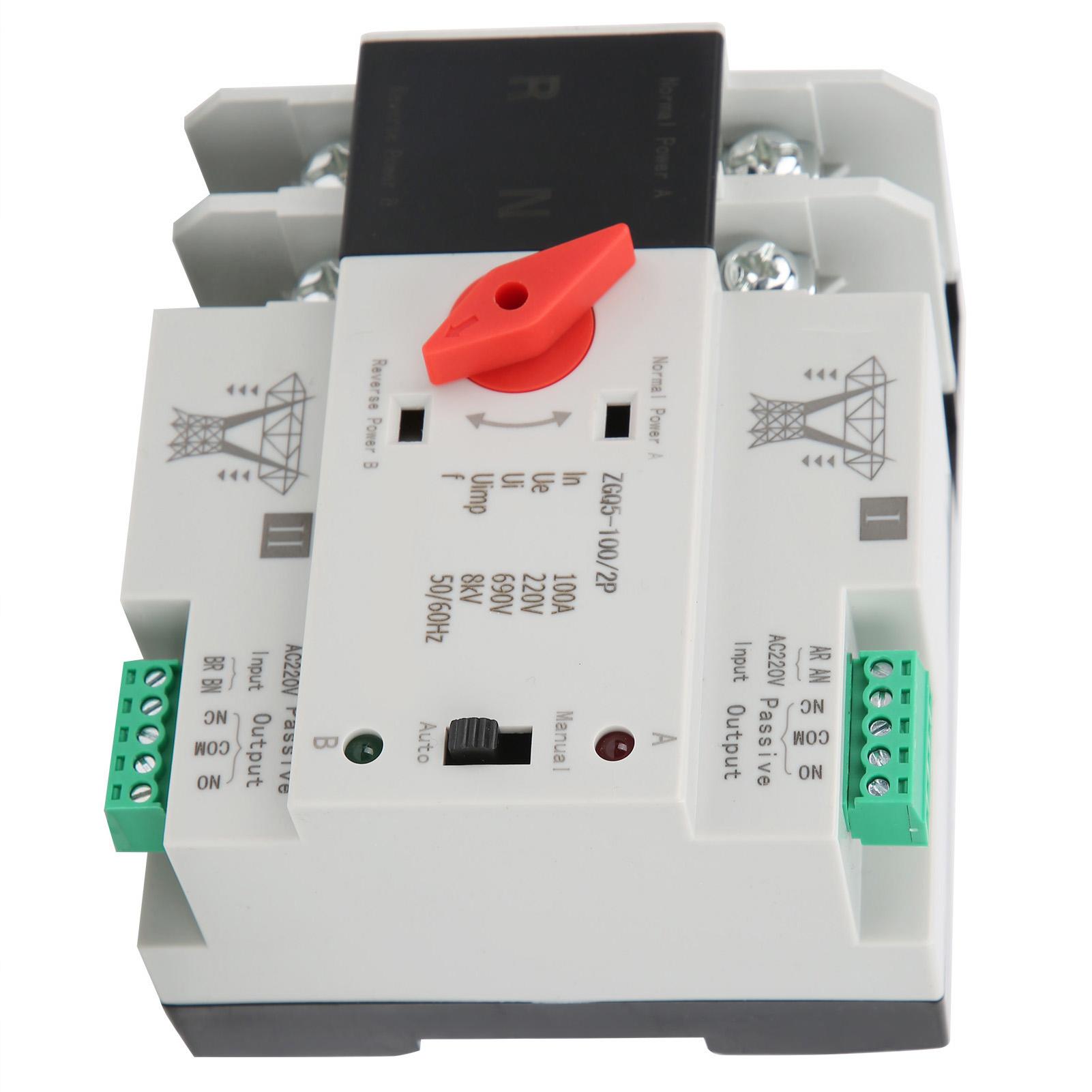Dual Power Automatic Transfer Switch Uninterrupted 2 Way Controller ZGQ5-100/2P 220V Home Transfer Switch 100A
Dual Power Automatic Transfer Switch Uninterrupted 2 Way Controller ZGQ5-100/2P 220V Home Transfer Switch 100A