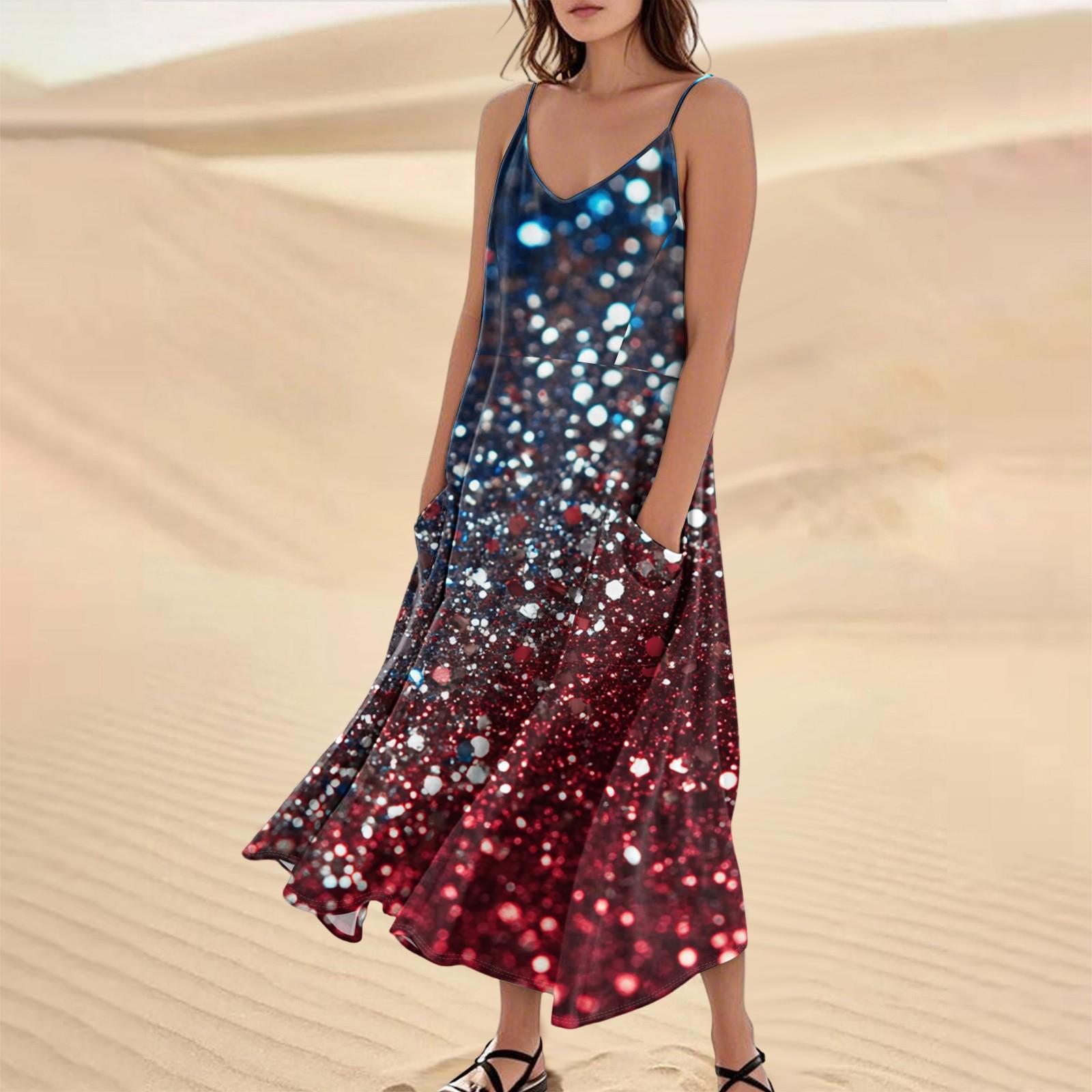 Женское летнее платье свободного покроя с принтом для отдыха на пляже XXL киноварь