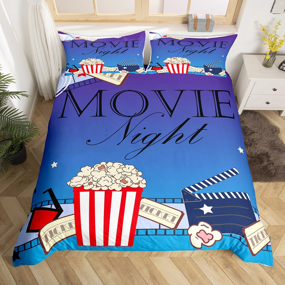 Comforter Movie Themed Bedding Set Full Queen For Boys Girls Family Home Theater Decor Vintage Comforter Film Theme Comforter (quilt)-EU Single(135*200cm)3pcs
Comforter Movie Themed Bedding Set Full Queen For Boys Girls Family Home Theater Decor Vintage Comforter Film Theme Comforter (quilt)-EU Single(135*200cm)3pcs