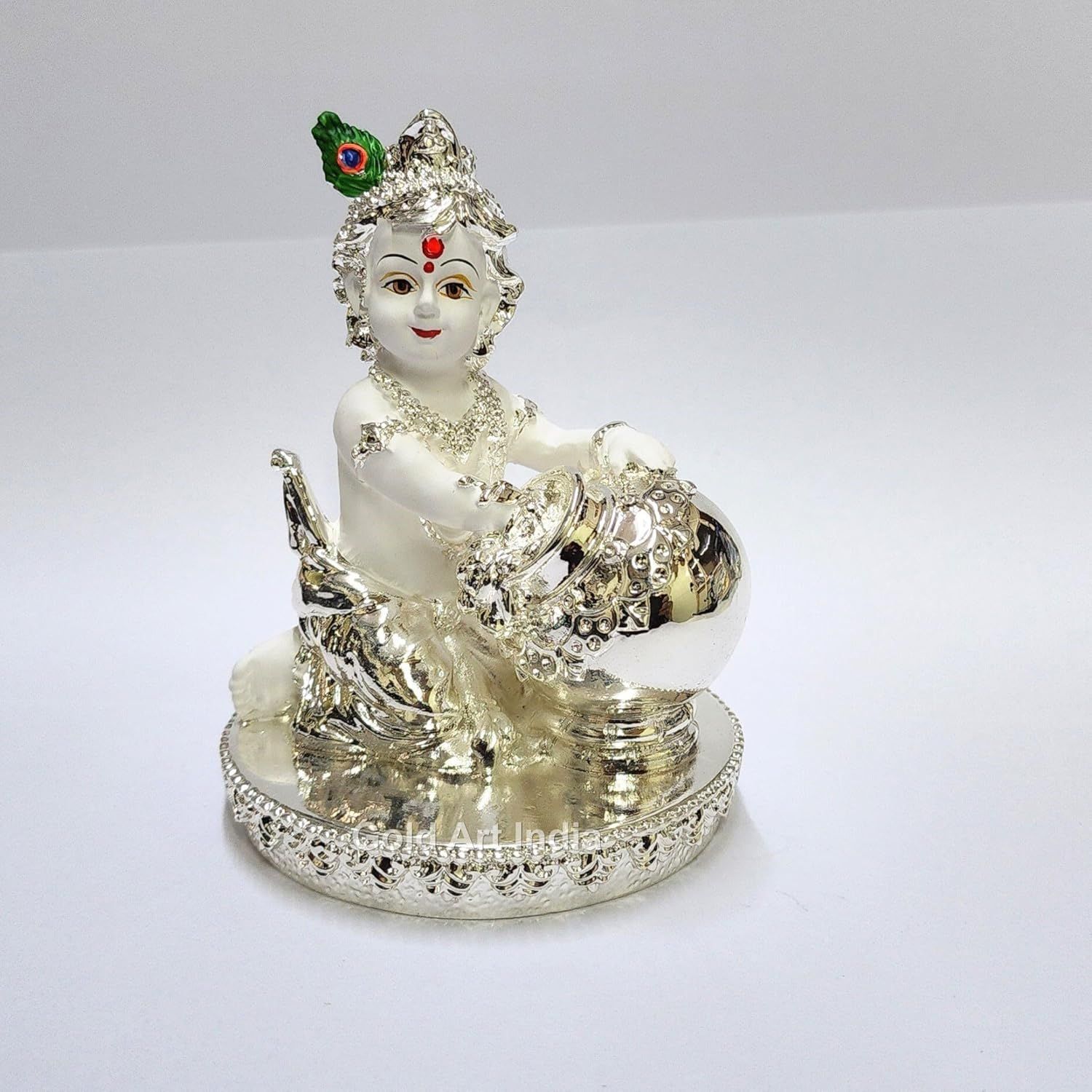 Makhan Krishna| Krishna Idol for Home Decor| Small Krishna Statue for Office Desk | Makhan Chor Idol | Bala Krishna Idol for Puja (4 x 3)
Makhan Krishna| Krishna Idol for Home Decor| Small Krishna Statue for Office Desk | Makhan Chor Idol | Bala Krishna Idol for Puja (4 x 3)