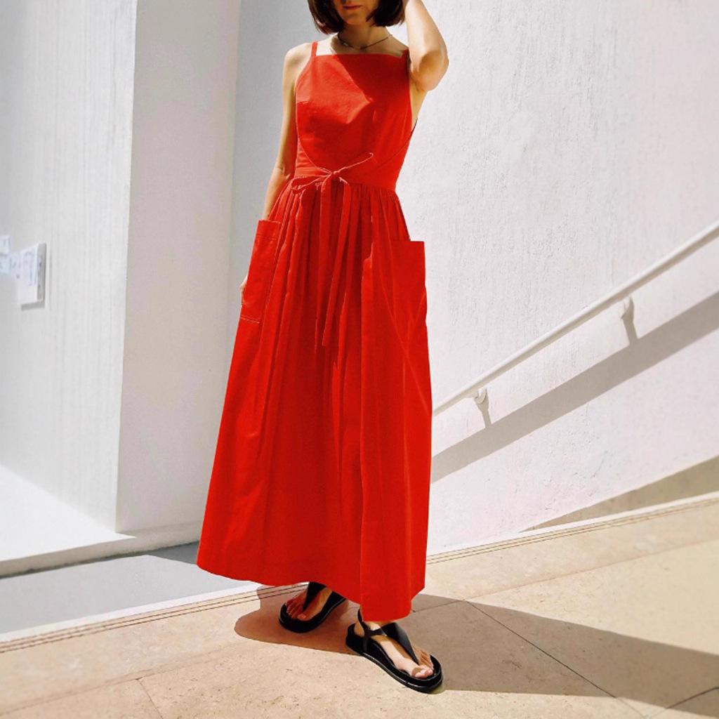 New Side-seam Sleeveless Fashionable Sun Dress for Women L червоний
New Side-seam Sleeveless Fashionable Sun Dress for Women L червоний