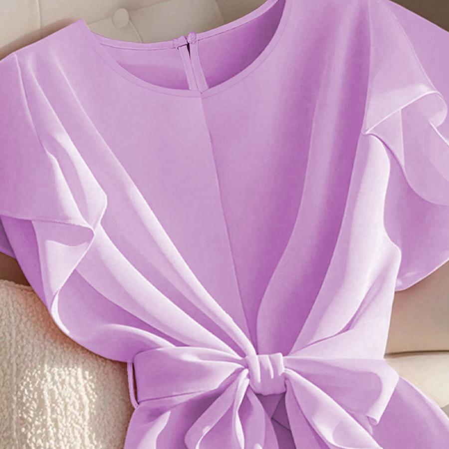 Women s Shirt Summer Elegant Short Sleeve Thin Blouse Tie-Up Set Top L фіолетовий
Women s Shirt Summer Elegant Short Sleeve Thin Blouse Tie-Up Set Top L фіолетовий