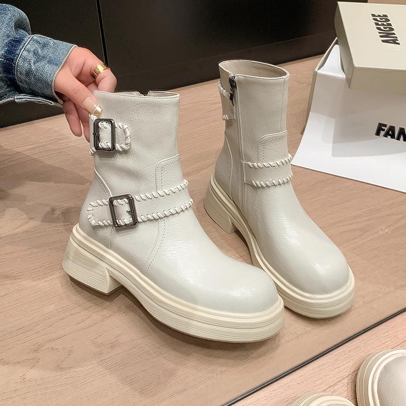 British style fashion fried street small short boots 2025 autumn and winter new round head thick sole thick heel belt buckle locomotive boots women 40
British style fashion fried street small short boots 2025 autumn and winter new round head thick sole thick heel belt buckle locomotive boots women 40