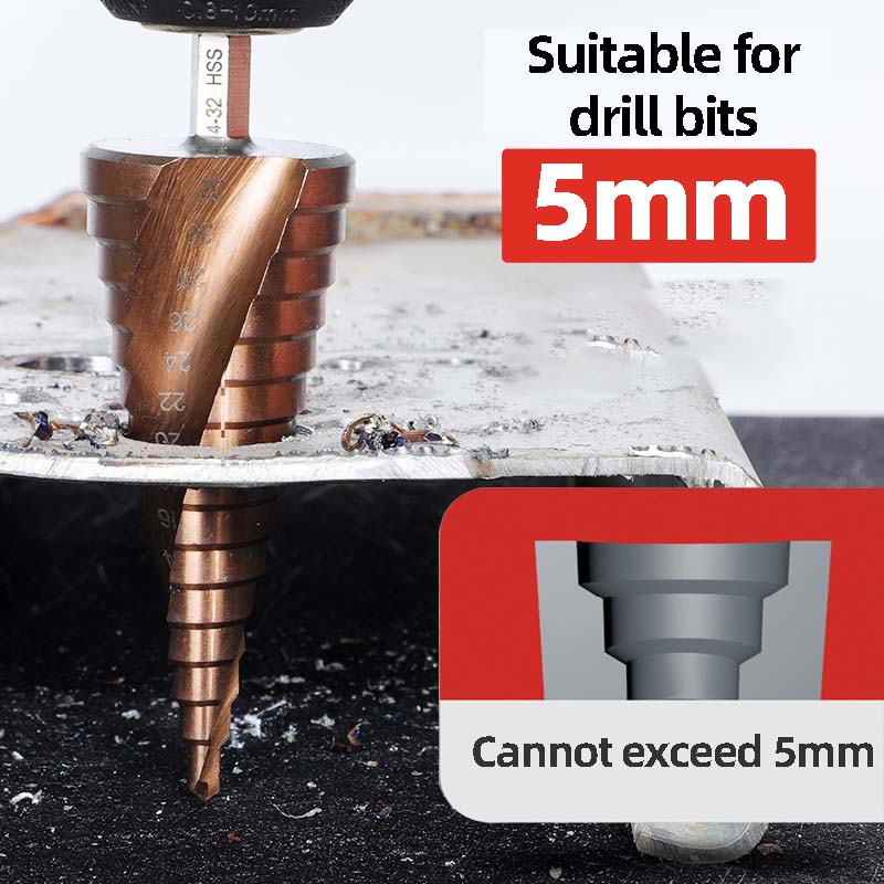 Step Drill Bit Universal Drilling Ultra-Hard Tapered Step Drill Bit for Metal Stainless Steel Multi-Functional Reaming Tool
Step Drill Bit Universal Drilling Ultra-Hard Tapered Step Drill Bit for Metal Stainless Steel Multi-Functional Reaming Tool