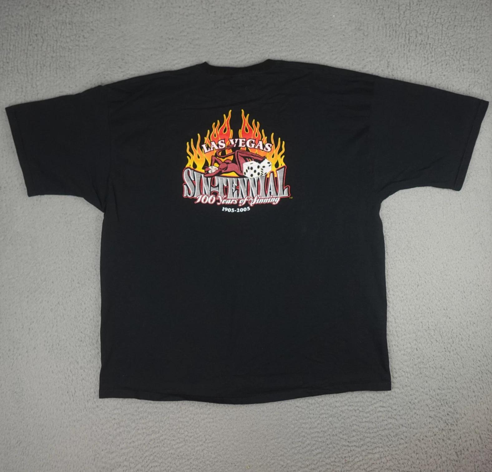 Vintage Las Vegas Sin-Tennial Shirt Mens 3XL 100 Years Flames Graphic 2005 Y2K S
Vintage Las Vegas Sin-Tennial Shirt Mens 3XL 100 Years Flames Graphic 2005 Y2K S