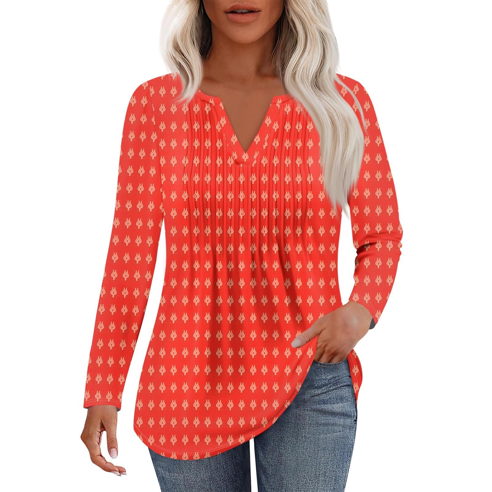 Женская Мода Повседневная Плиссированная Футболка с V-образным Вырезом Однотонная с Длинным Рукавом Элегантные Топы XL красный
Женская Мода Повседневная Плиссированная Футболка с V-образным Вырезом Однотонная с Длинным Рукавом Элегантные Топы XL красный