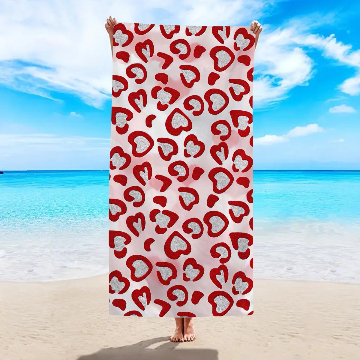 1pc fashionable love leopard print beach towel, essential quick drying absorbent towel for beach swimming and vacation W40*H60(CM)
1pc fashionable love leopard print beach towel, essential quick drying absorbent towel for beach swimming and vacation W40*H60(CM)