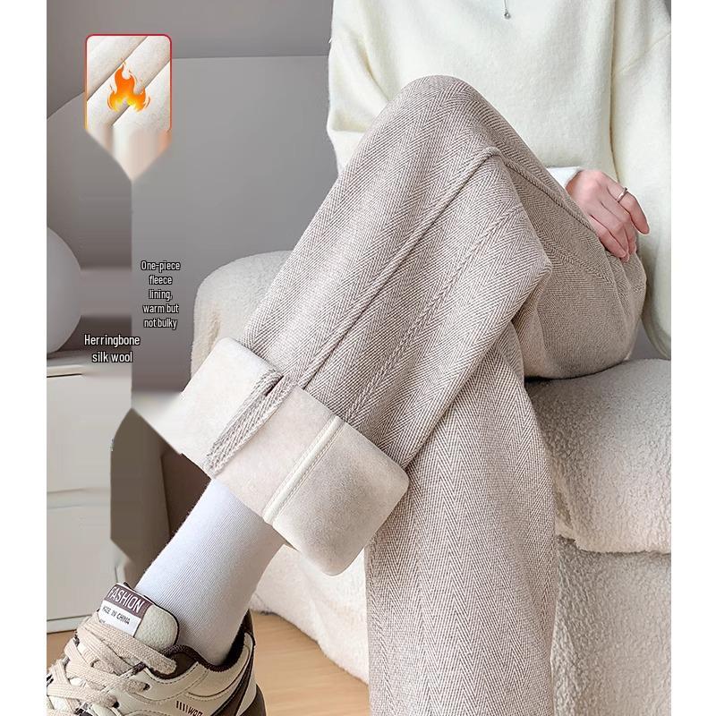 Women s Herringbone Wool Wide Leg and Straight Leg Fleece-Lined Pants for Autumn/Winter 2024 3XL (150-165 jin)
Women s Herringbone Wool Wide Leg and Straight Leg Fleece-Lined Pants for Autumn/Winter 2024 3XL (150-165 jin)