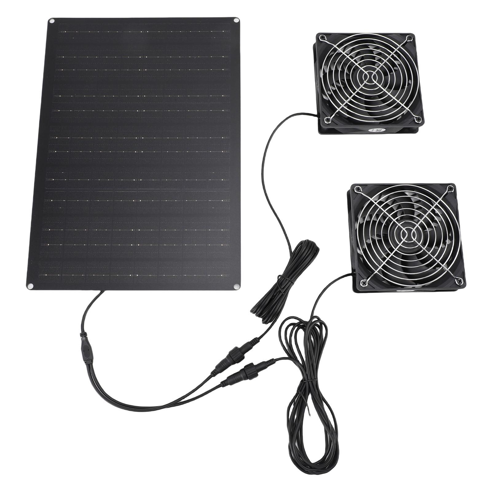 Solar Powered Dual Fan Kit 75W 3000 to 4000RPM IPX7 Waterproofing Solar Exhaust Cooling Ventilation Fan for Pet House
Solar Powered Dual Fan Kit 75W 3000 to 4000RPM IPX7 Waterproofing Solar Exhaust Cooling Ventilation Fan for Pet House