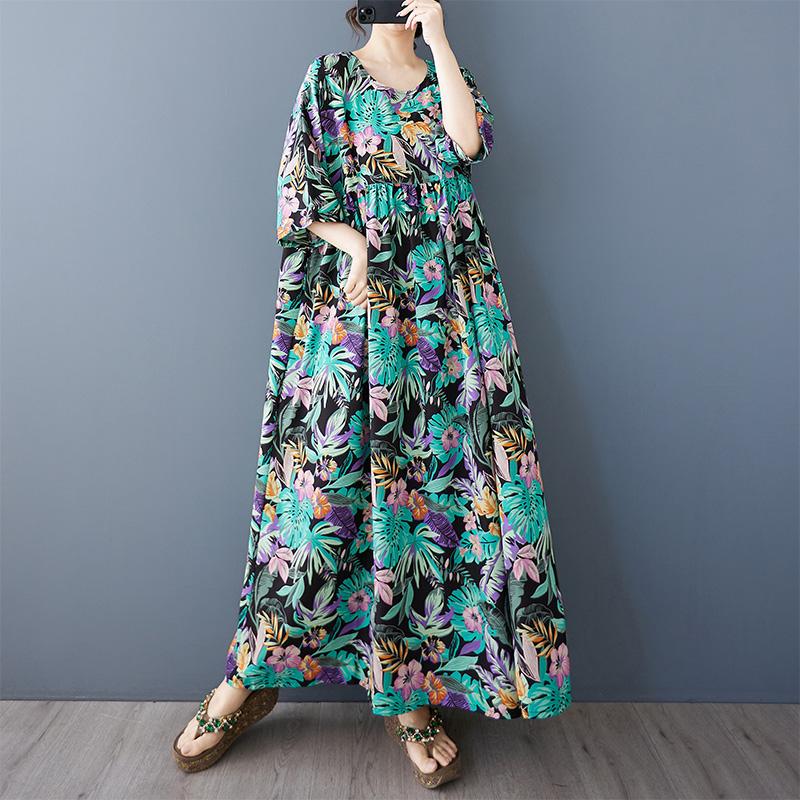 DIMANAF 2025 Summer Plus Size Dress Basic Printing Women Vintage Long Oversized Loose Dress Maxi New One Size
DIMANAF 2025 Summer Plus Size Dress Basic Printing Women Vintage Long Oversized Loose Dress Maxi New One Size