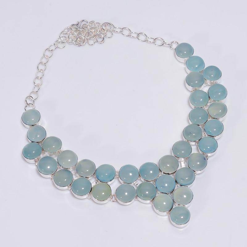Splendid Top Grade Qualite 100% Natural Aqua Chalcedony Round Shape Ethnic Handmade Jewelry 925 Steling Silver Necklace 18 WSJ-4736 срібний
Splendid Top Grade Qualite 100% Natural Aqua Chalcedony Round Shape Ethnic Handmade Jewelry 925 Steling Silver Necklace 18 WSJ-4736 срібний