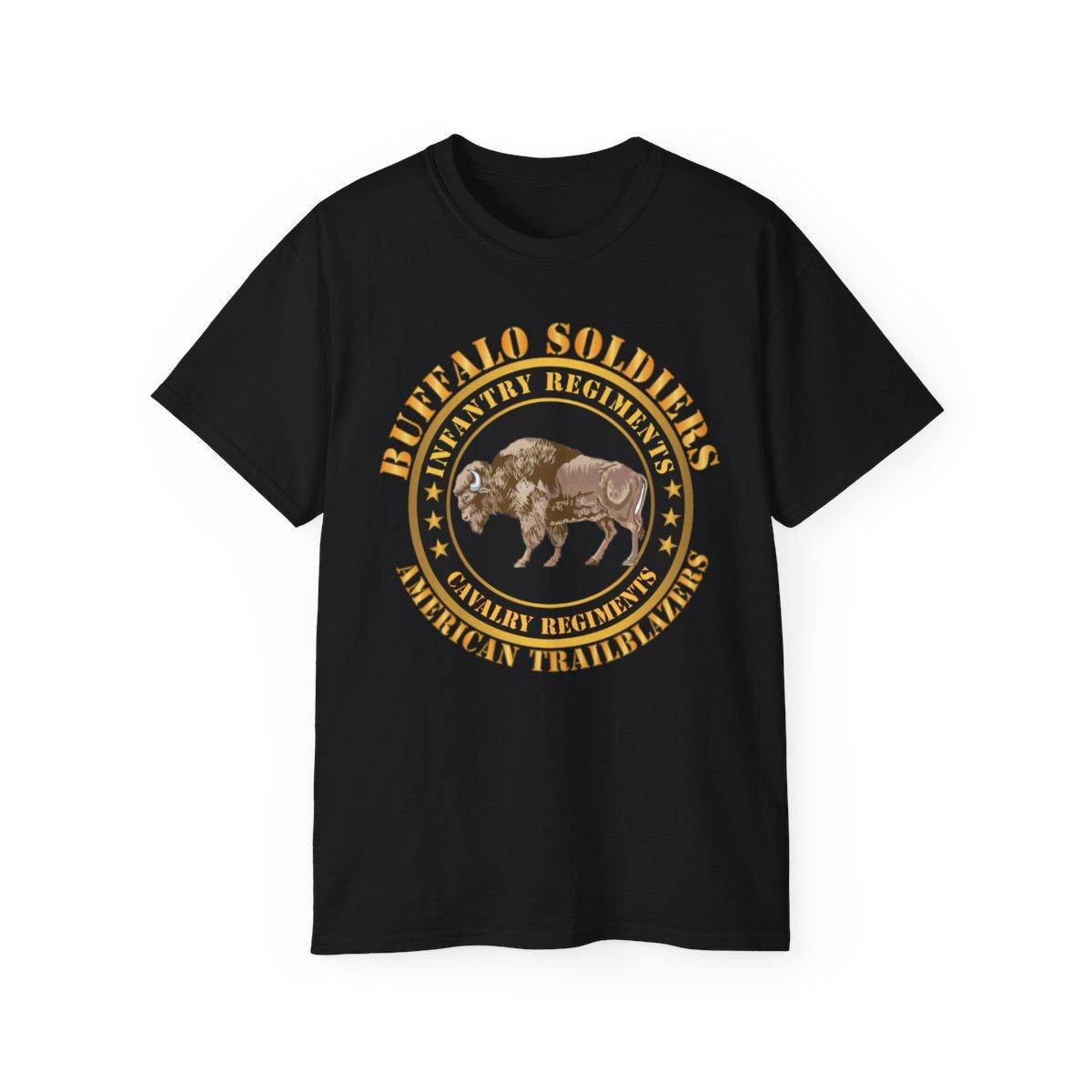 Classic - Buffalo Soldiers - Infantry Cavalry Regiments - Center Star - Trailbla Unisex T-Shirt S
Classic - Buffalo Soldiers - Infantry Cavalry Regiments - Center Star - Trailbla Unisex T-Shirt S