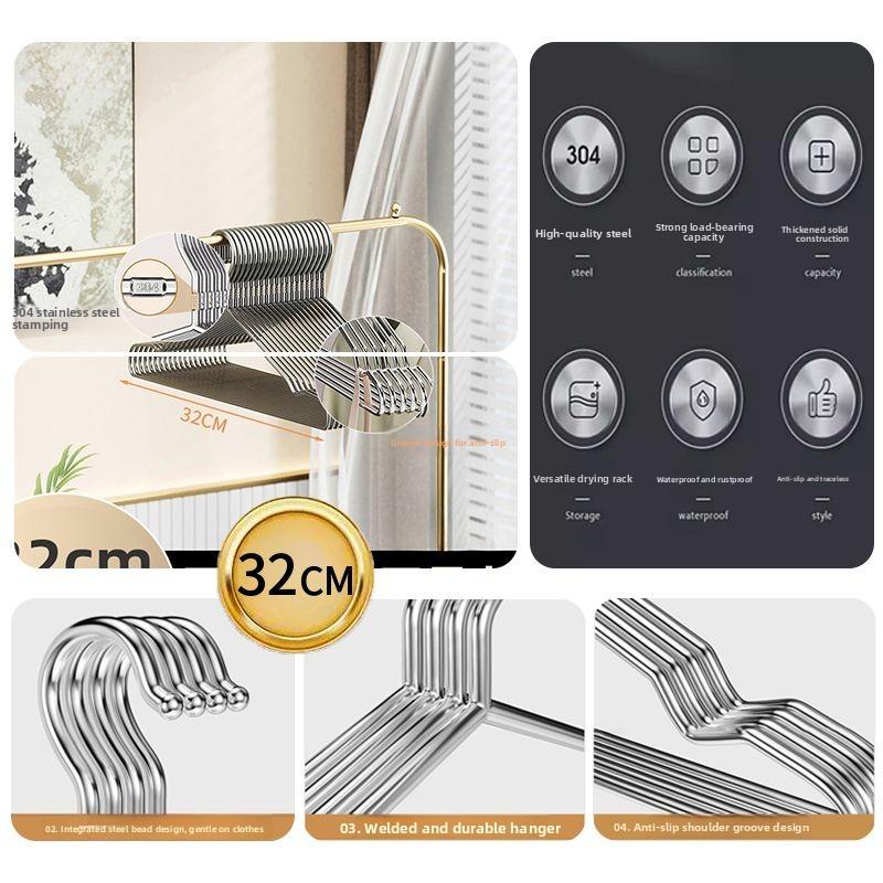 Thick 304 Stainless Steel Clothes Hanger Anti-Slip Drying Clothes Hook Home Storage Organizer for Coats And Clothes 10
Thick 304 Stainless Steel Clothes Hanger Anti-Slip Drying Clothes Hook Home Storage Organizer for Coats And Clothes 10