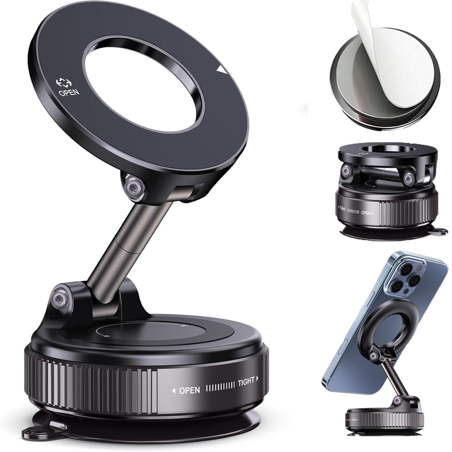 Upgraded Foldable Magnetic Car Phone Holder – N52 Magnet 360° Rotatable Dashboard Suction Cup ABS with Wrench & Pad Gift
Upgraded Foldable Magnetic Car Phone Holder – N52 Magnet 360° Rotatable Dashboard Suction Cup ABS with Wrench & Pad Gift