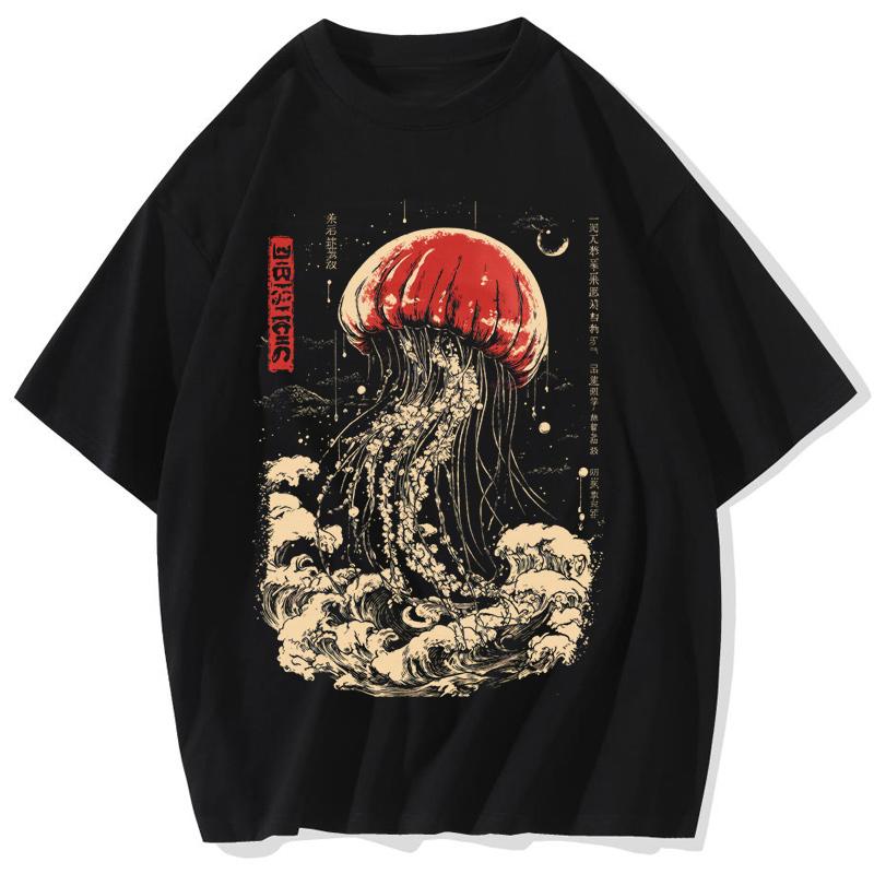 Vintage Man Cotton TShirts Oversize Swimming Colorful Jellyfish Print Mens Short Sleeve Japanese Harajuku ONeck Tops Allmath S
Vintage Man Cotton TShirts Oversize Swimming Colorful Jellyfish Print Mens Short Sleeve Japanese Harajuku ONeck Tops Allmath S