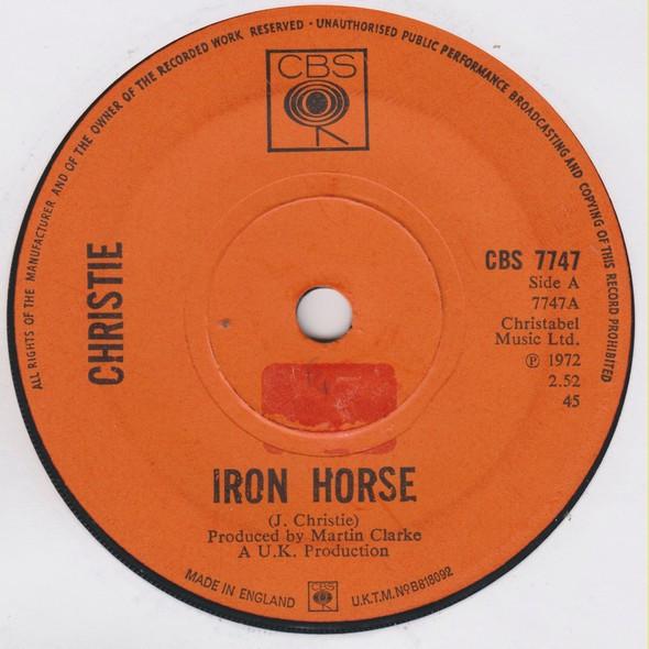 7inch Record CHRISTIE Iron Horse CBS7747 CBS 1972 UK Rock Used
7inch Record CHRISTIE Iron Horse CBS7747 CBS 1972 UK Rock Used