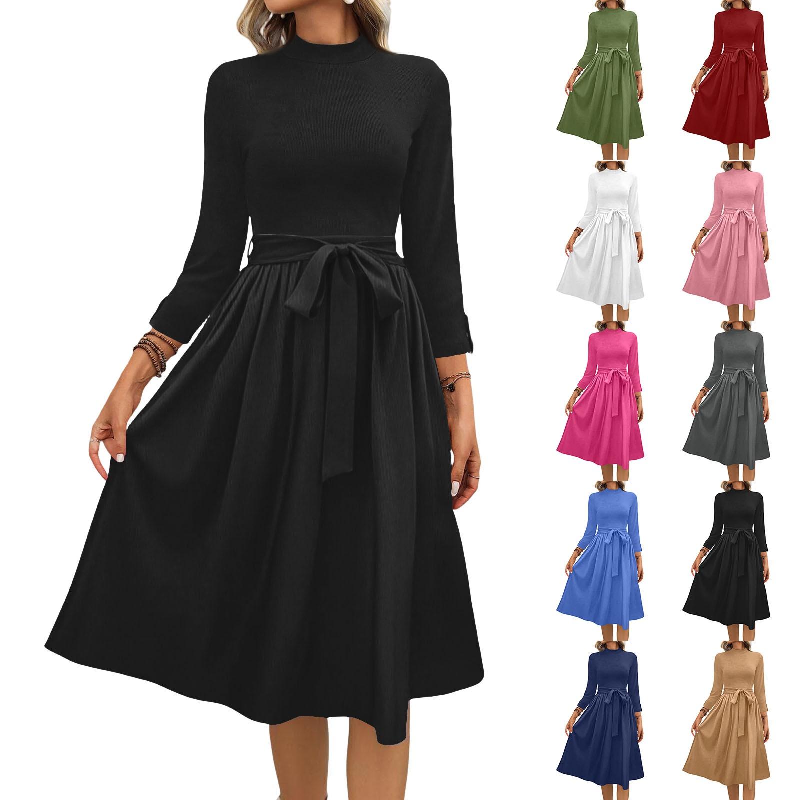 Women s Fashion Casual Belt Seven Sleeve Round Neck Solid Color Temperament Dresses XL білий
Women s Fashion Casual Belt Seven Sleeve Round Neck Solid Color Temperament Dresses XL білий