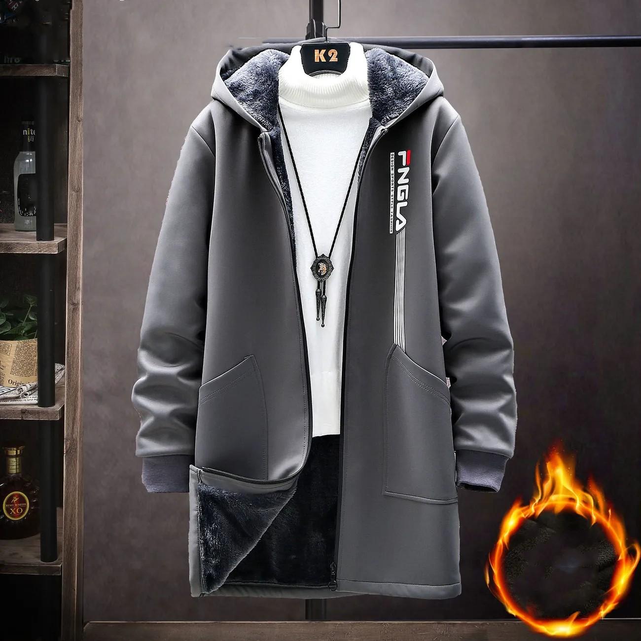 Мужское пальто-тренч средней длины в корейском стиле на осень/зиму, студенческое, свободного кроя, на флисовой подкладке, повседневное, больших размеров XS серый
Мужское пальто-тренч средней длины в корейском стиле на осень/зиму, студенческое, свободного кроя, на флисовой подкладке, повседневное, больших размеров XS серый