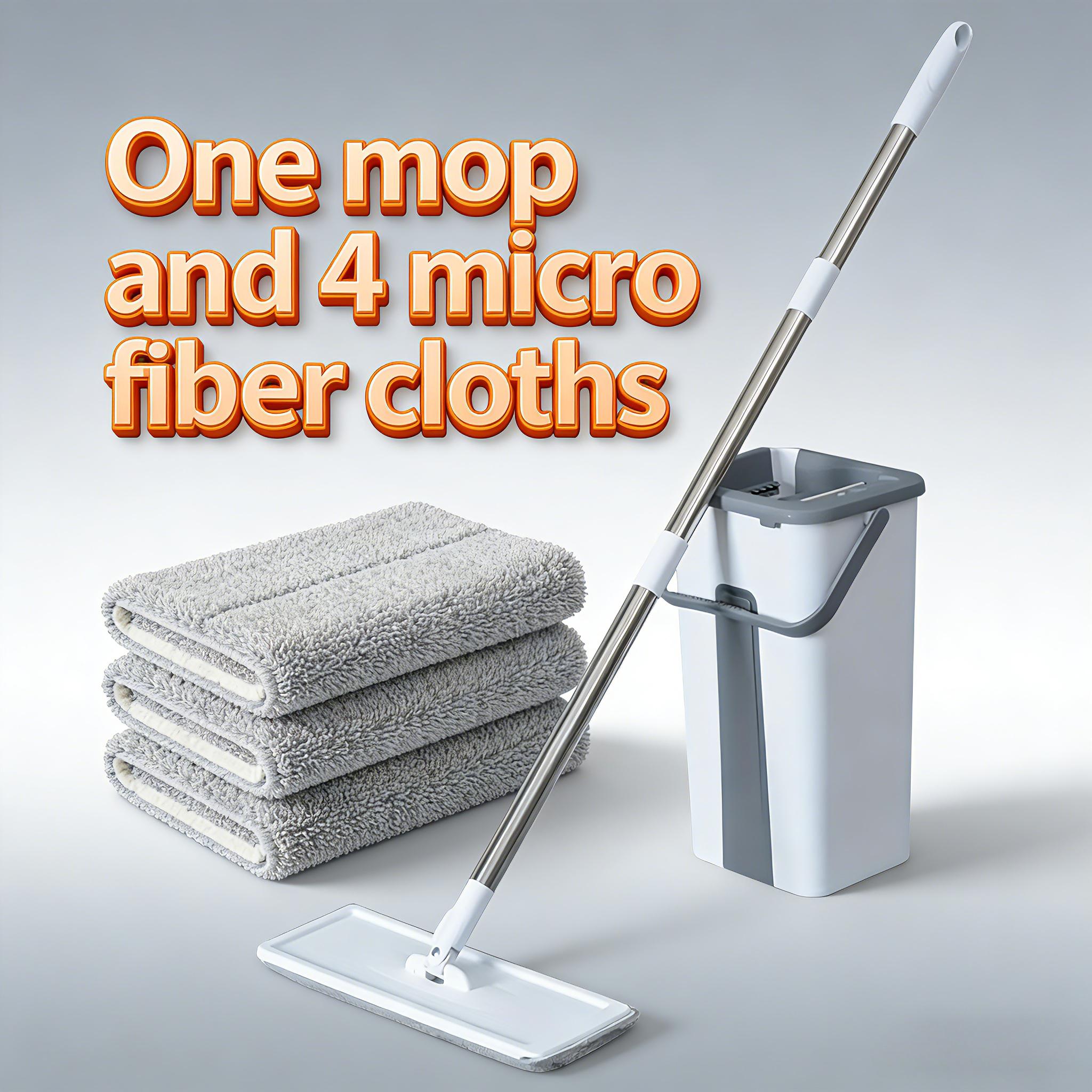 Rotating Flat Mop and Bucket Set, Magic Spin 360° Wet Dry Mop for Kitchen Bathroom Floors, Includes 4 Mop Pads
Rotating Flat Mop and Bucket Set, Magic Spin 360° Wet Dry Mop for Kitchen Bathroom Floors, Includes 4 Mop Pads