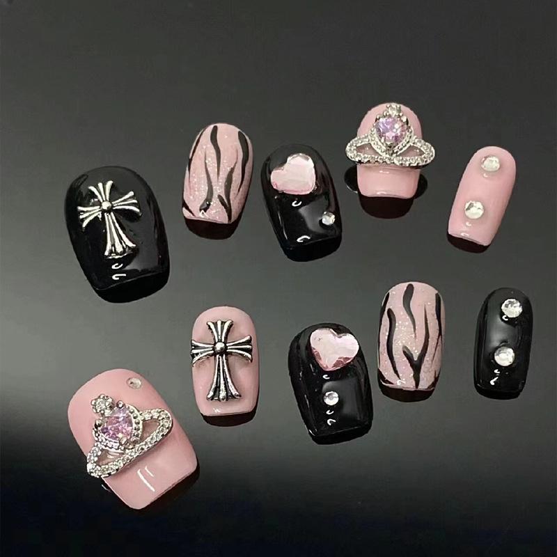 Sweet Cool Spicy Girl Black & Pink Y2K Press-On Nails - Short Length, Removable Nail Patches
Sweet Cool Spicy Girl Black & Pink Y2K Press-On Nails - Short Length, Removable Nail Patches