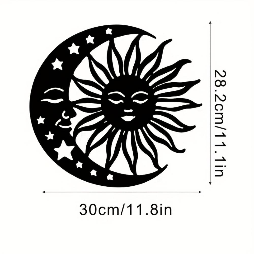1pc Sun Moon Metal Wall Art, Celestial Silhouette Sculpture Striped Design Black White Stars, Modern Home Wedding Indoor Wall Decor 12in
1pc Sun Moon Metal Wall Art, Celestial Silhouette Sculpture Striped Design Black White Stars, Modern Home Wedding Indoor Wall Decor 12in