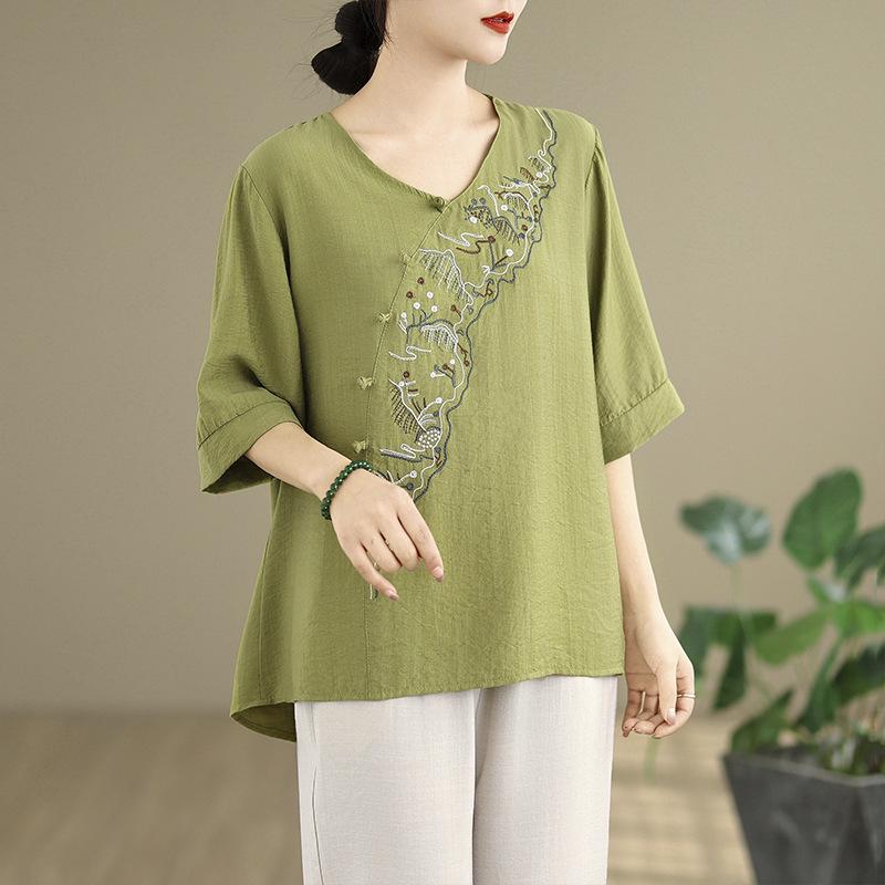 Korean Style Plus Size Embroidered Retro Cotton Linen Pants Set for Women (Summer 2026) XL
Korean Style Plus Size Embroidered Retro Cotton Linen Pants Set for Women (Summer 2026) XL