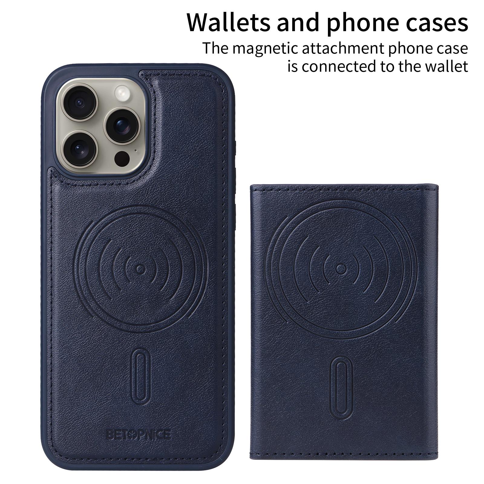 For iPhone 15 Pro Max Magnetic Case BETOPNICE Leather Phone Cover Kickstand with Detachable Card Bag Blue
For iPhone 15 Pro Max Magnetic Case BETOPNICE Leather Phone Cover Kickstand with Detachable Card Bag Blue