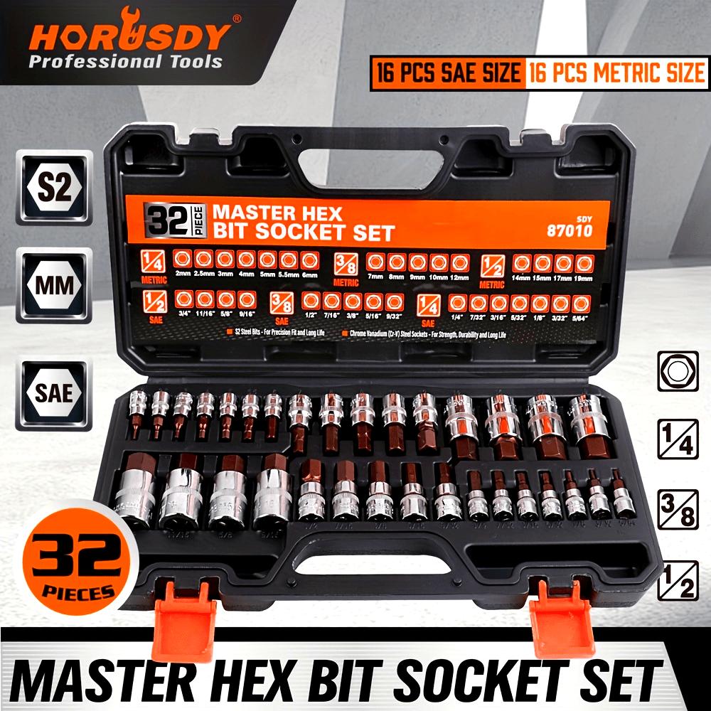 HORUSDY Allen Socket Set | 32pcs Hex Bit Socket Set | S2 Steel Socket | SAE And Metric | 1/4 , 3/8 , & 1/2 Drives 32-Piece чёрный
HORUSDY Allen Socket Set | 32pcs Hex Bit Socket Set | S2 Steel Socket | SAE And Metric | 1/4 , 3/8 , & 1/2 Drives 32-Piece чёрный