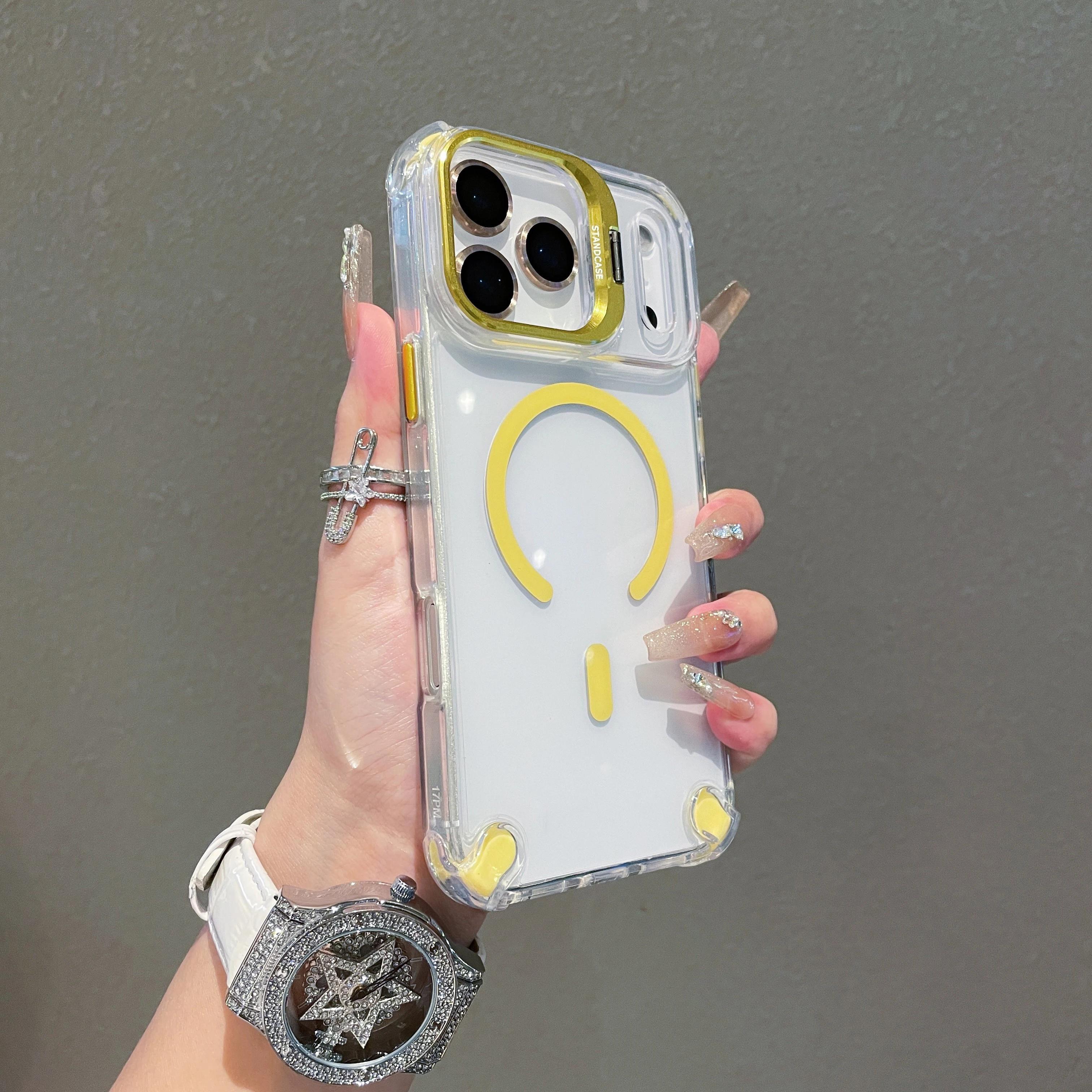 Metal Stand Glass Lens Protector Transparent Magsafe Case For iPhone 17 Air 16 15 14 Plus 13 12 17 Pro Max Magnetic Cover iPhone 15 Pro
Metal Stand Glass Lens Protector Transparent Magsafe Case For iPhone 17 Air 16 15 14 Plus 13 12 17 Pro Max Magnetic Cover iPhone 15 Pro