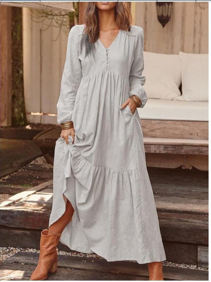 Bohemian Summer Shirt Dress Elegant Casual V-Neck Ruffled Sleeves Empire Waist Long Gown 5XL сірий колір
Bohemian Summer Shirt Dress Elegant Casual V-Neck Ruffled Sleeves Empire Waist Long Gown 5XL сірий колір
