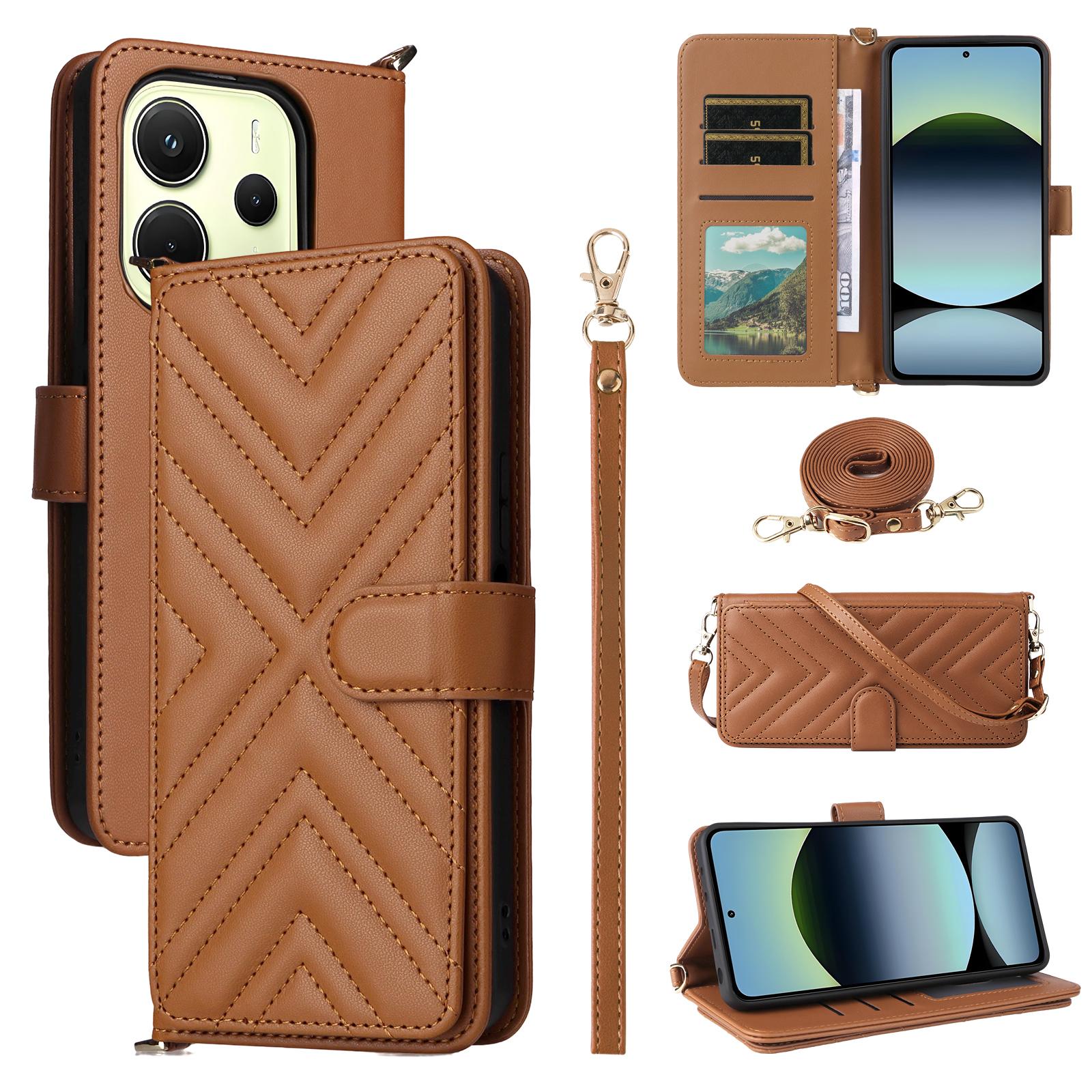 Для Xiaomi Redmi Note 14 4G (164,84 мм) Шкіряний чохол-гаманець із ремінцем на плече/зап ястя, підставка для телефону Brown
Для Xiaomi Redmi Note 14 4G (164,84 мм) Шкіряний чохол-гаманець із ремінцем на плече/зап ястя, підставка для телефону Brown