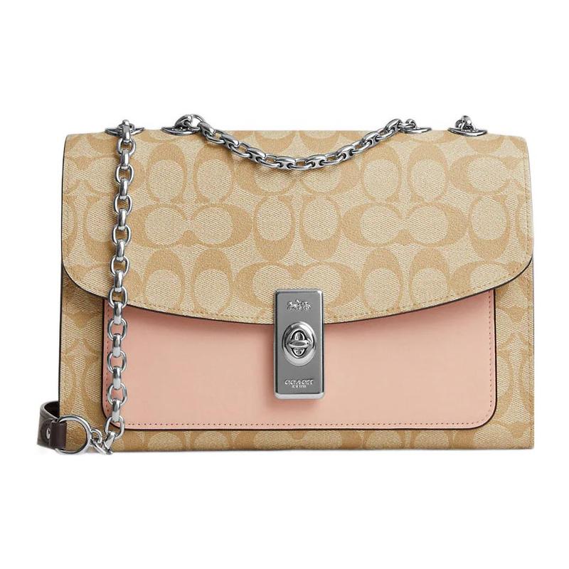 COACH shoulder bag Lane 26 Presbyopic Flap Color Block Coated Canvas and Smooth Leather Flap Chain Crossbody Medium Women s Silver/Light Khaki/Light срібний
COACH shoulder bag Lane 26 Presbyopic Flap Color Block Coated Canvas and Smooth Leather Flap Chain Crossbody Medium Women s Silver/Light Khaki/Light срібний