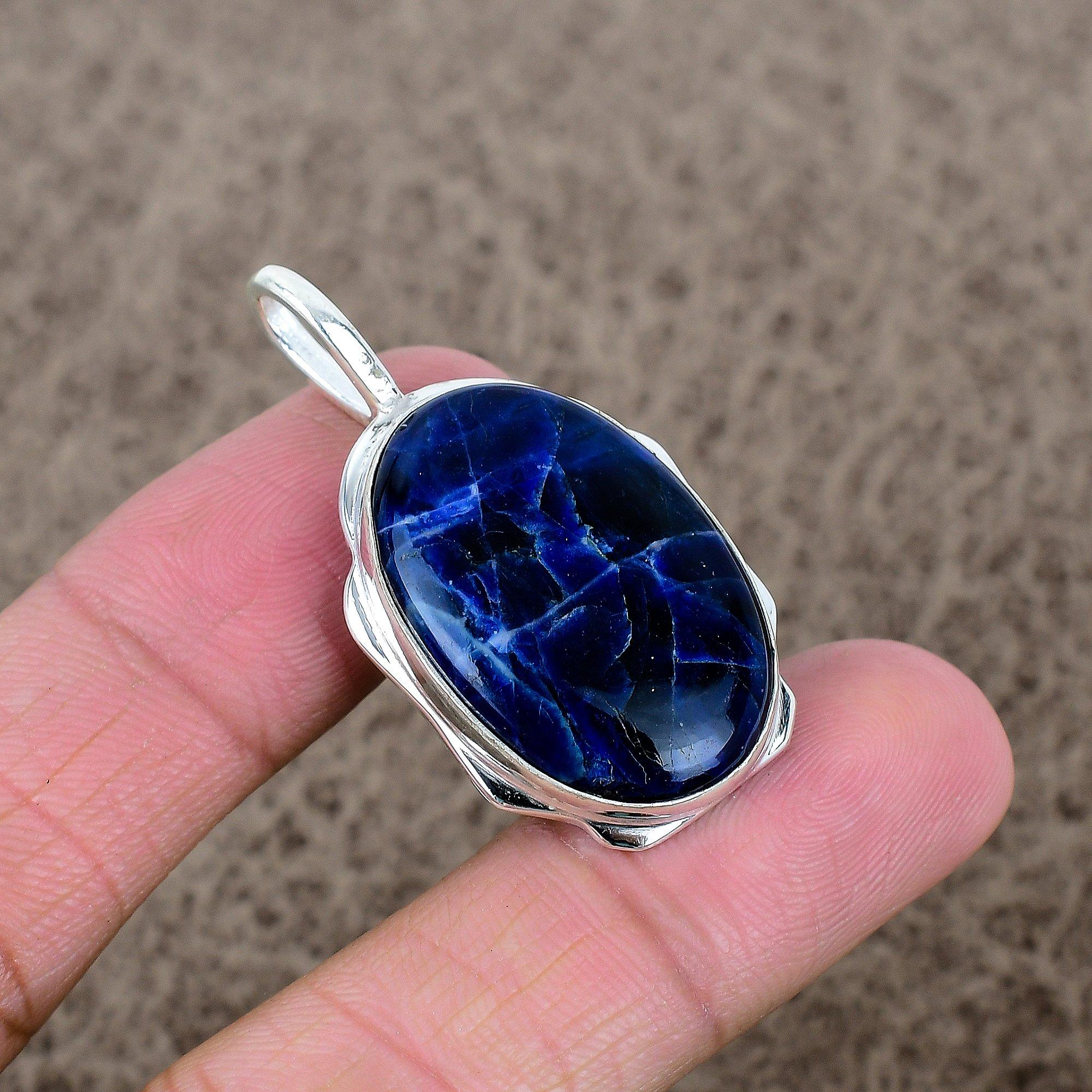 Sodalite Gemstone Handmade 925 Sterling Silver Jewelry Pendant 1.77 KKG-393
Sodalite Gemstone Handmade 925 Sterling Silver Jewelry Pendant 1.77 KKG-393