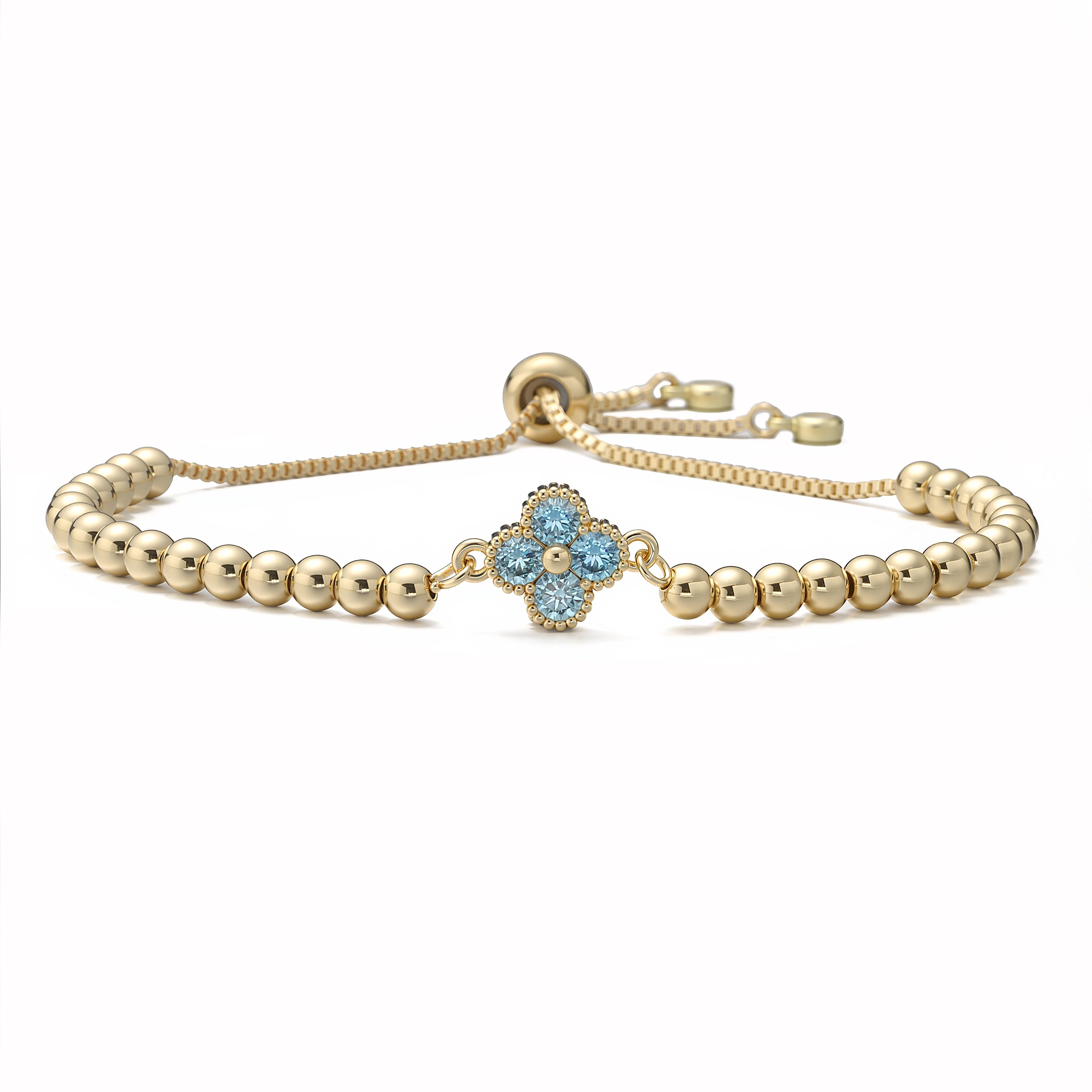 HECHENG,Birthday Symbolism Good Fortune Zircon Birthstone Flower Bead Pull-Chain Bracelet Unisex Couple Copper Metal Accessory Other
HECHENG,Birthday Symbolism Good Fortune Zircon Birthstone Flower Bead Pull-Chain Bracelet Unisex Couple Copper Metal Accessory Other