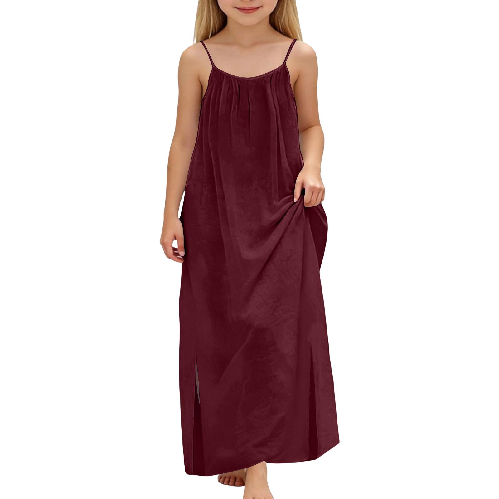 Children s Casual Round-Neck Sleeveless Backless Cotton-Linen Long Split Dress 140 винний
Children s Casual Round-Neck Sleeveless Backless Cotton-Linen Long Split Dress 140 винний