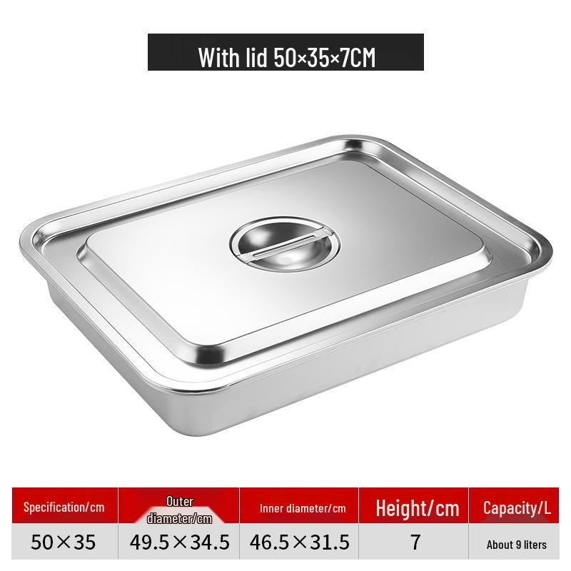 304 Stainless Steel Rectangular Food Pan with Lid
304 Stainless Steel Rectangular Food Pan with Lid