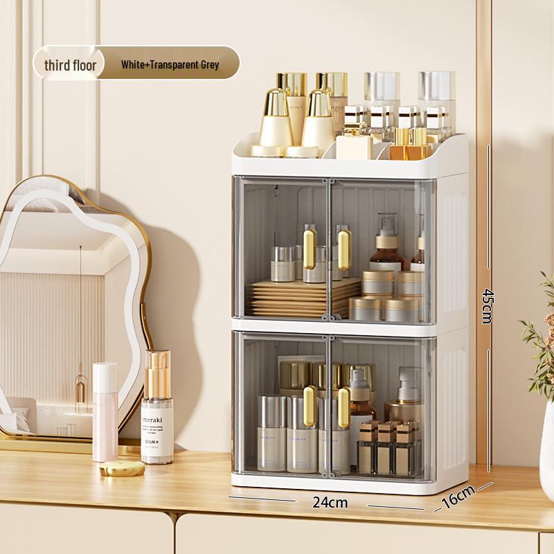 Роскошный органайзер для ухода за кожей и губной помады: Многослойный пыленепроницаемый настольный ящик для хранения для туалетных столиков
Роскошный органайзер для ухода за кожей и губной помады: Многослойный пыленепроницаемый настольный ящик для хранения для туалетных столиков