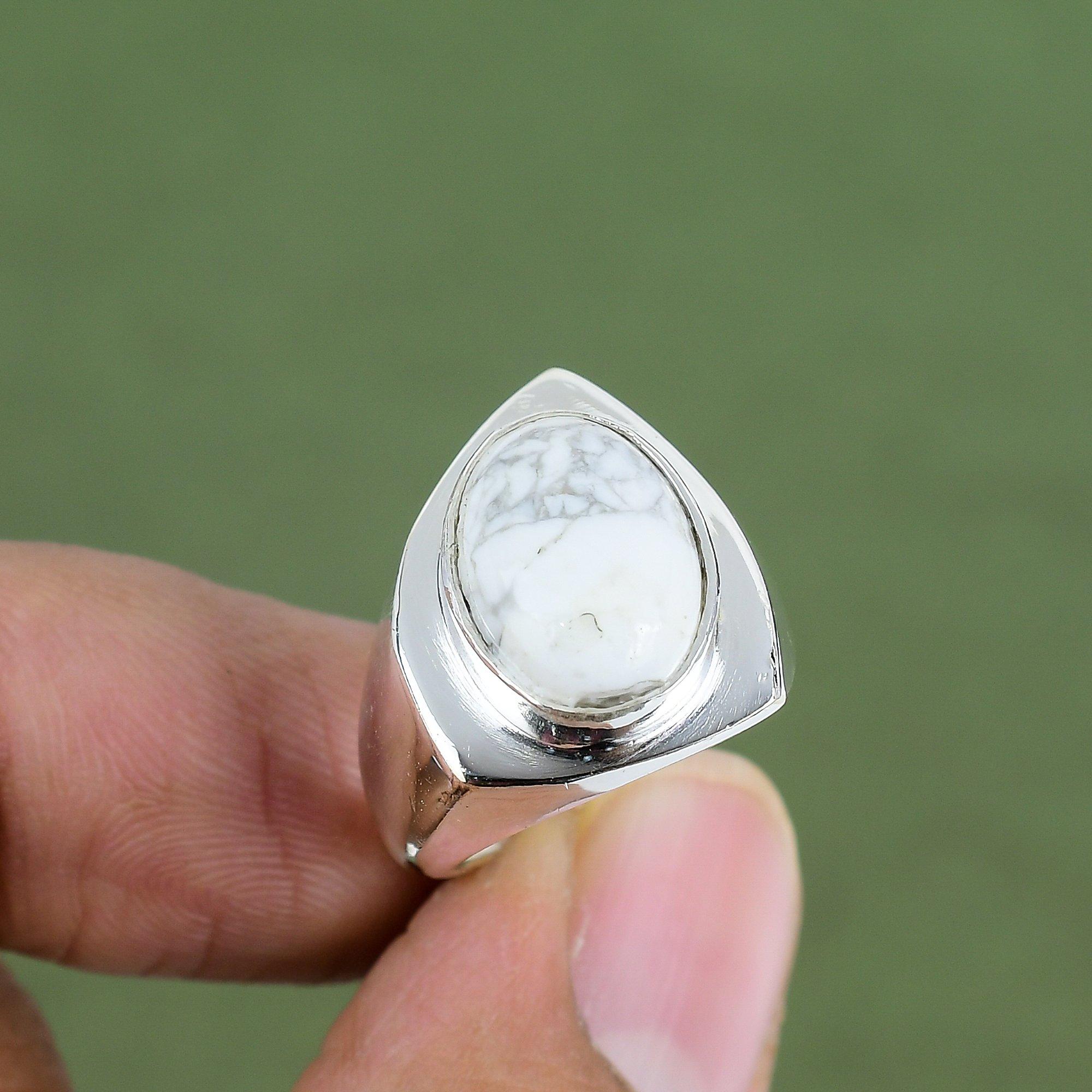 Howlite Ring 925 Sterling Silver Ring Real Gemstone Jewelry Amazing Ring Handmade Brand New Jewelry Anniversary Gifts Available In Ring Size 6 US
Howlite Ring 925 Sterling Silver Ring Real Gemstone Jewelry Amazing Ring Handmade Brand New Jewelry Anniversary Gifts Available In Ring Size 6 US