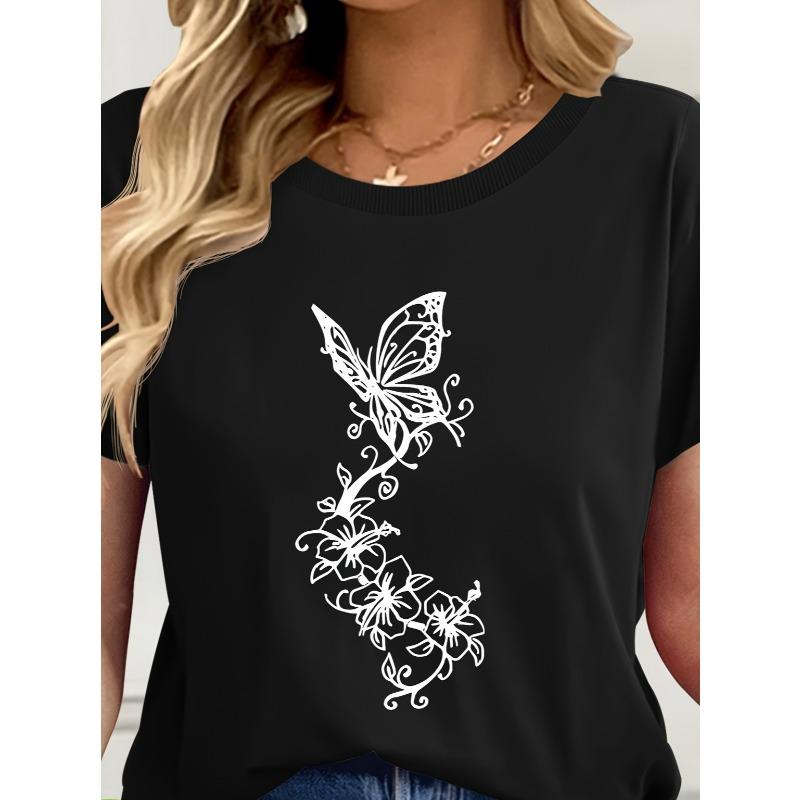 European sizes Printed Casual Round Neck Short Sleeve T-shirt | Summer Women S Wear, Machine Washable, Regular Length 4XL чорний
European sizes Printed Casual Round Neck Short Sleeve T-shirt | Summer Women S Wear, Machine Washable, Regular Length 4XL чорний
