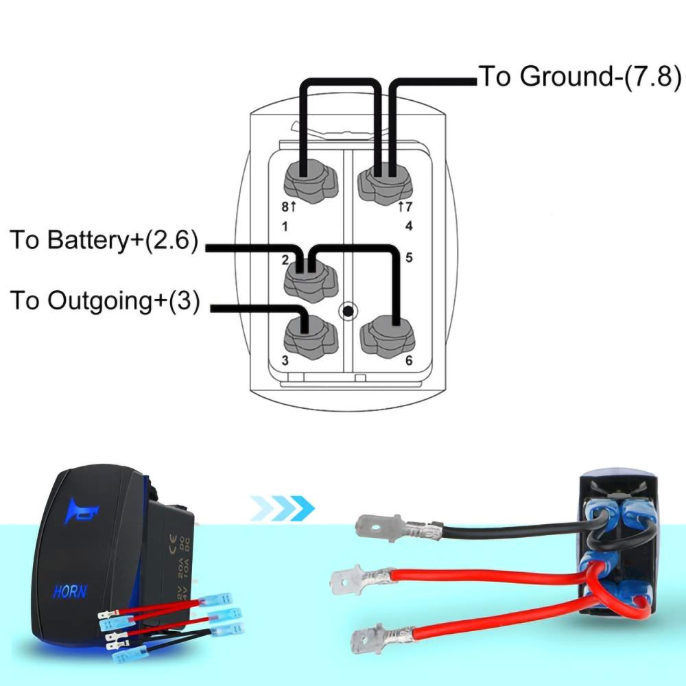 Horn Button Momentary Rocker Switch LED Light 12V 20A/24V 10A Switch with Jumper Wires Set Type A
Horn Button Momentary Rocker Switch LED Light 12V 20A/24V 10A Switch with Jumper Wires Set Type A