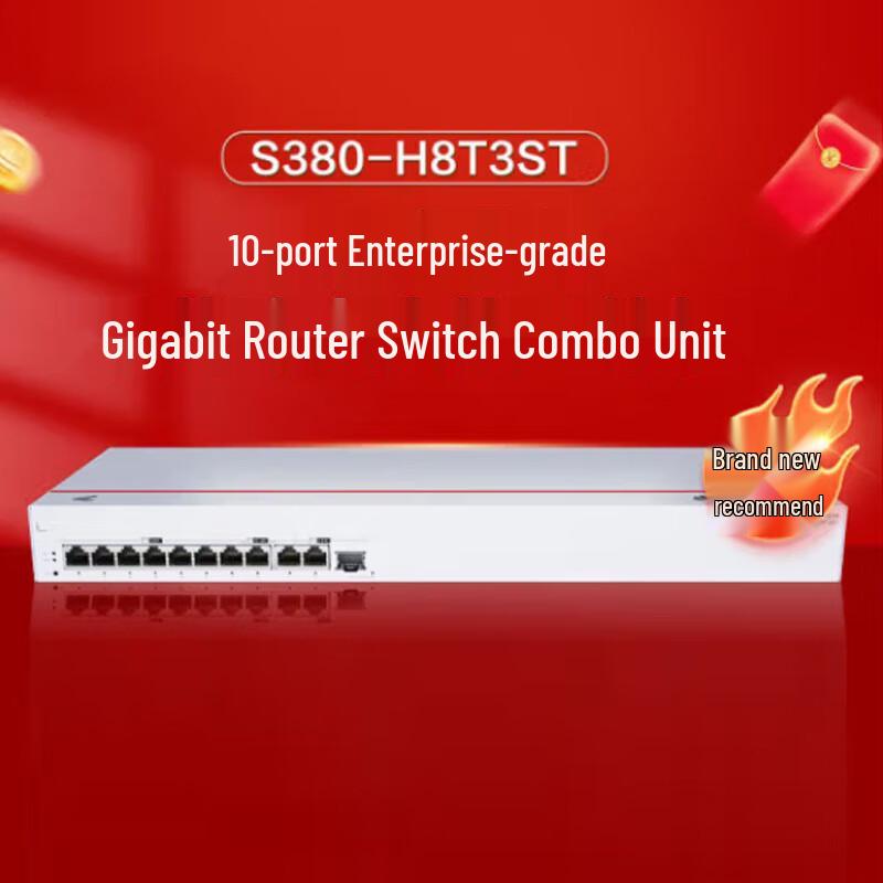 Huawei Kunling S380-H8T3ST 10-Port Gigabit Router Switch
Huawei Kunling S380-H8T3ST 10-Port Gigabit Router Switch